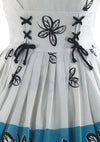 1950s Vicki Vaughn Pique Cotton Floral Border Dress - New!