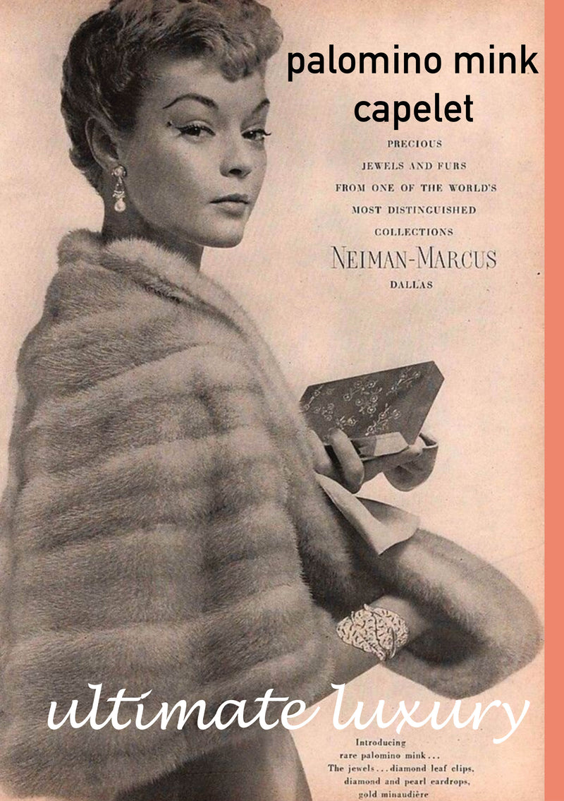 Original 1950s Palomino Honey Mink Capelet Wrap