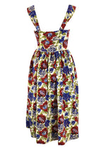 Vintage 1940s Red & Blue Rayon Sundress- New!