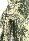 Elegant 1950s Leaf Print Cotton Dress - New! (On hold)