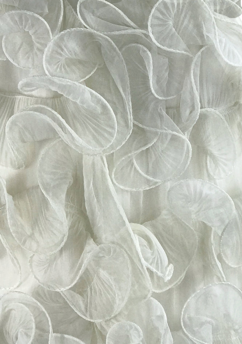 Vintage 1960s Ivory Organza Ruffle Dress- New! (ON HOLD)