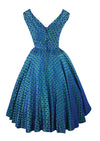 Vintage 1950s Blue Green Designer Dress - New!