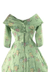 1950s Pistachio Green Cotton Floral Dress- New! (RESERVED)