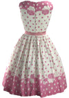 Vintage 1950s Designer Floral Border Print Dress  - New!