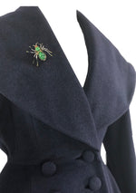 Rare 1950s Navy Blue Lilli Ann Designer Princess Coat- New!