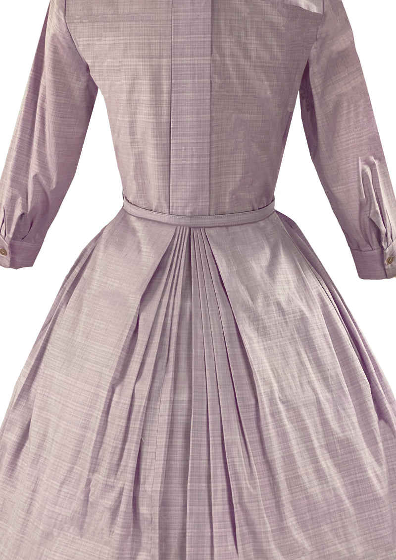 Vintage Late 1950s Liliac Cotton Shirtfront Dress- NEW!