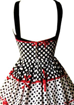 Original 1950s Black, White & Red Cotton Dress - New! (ON HOLD)