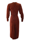 Vintage 1940s Russet Squiggle Rayon Dress- New!