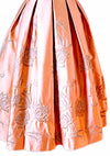 1950's Pink Draped & Embroidered Satin Party Dress - New!