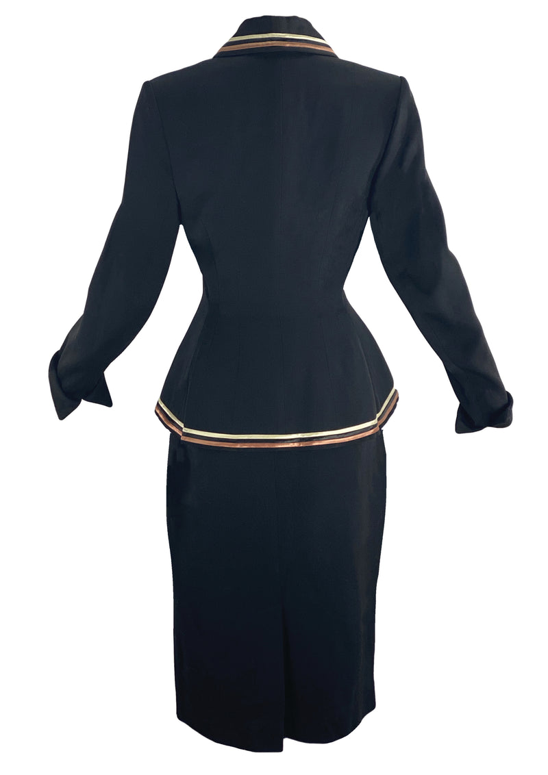 Sophisticated 1950s Designer Lilli Ann Black Suit- New!