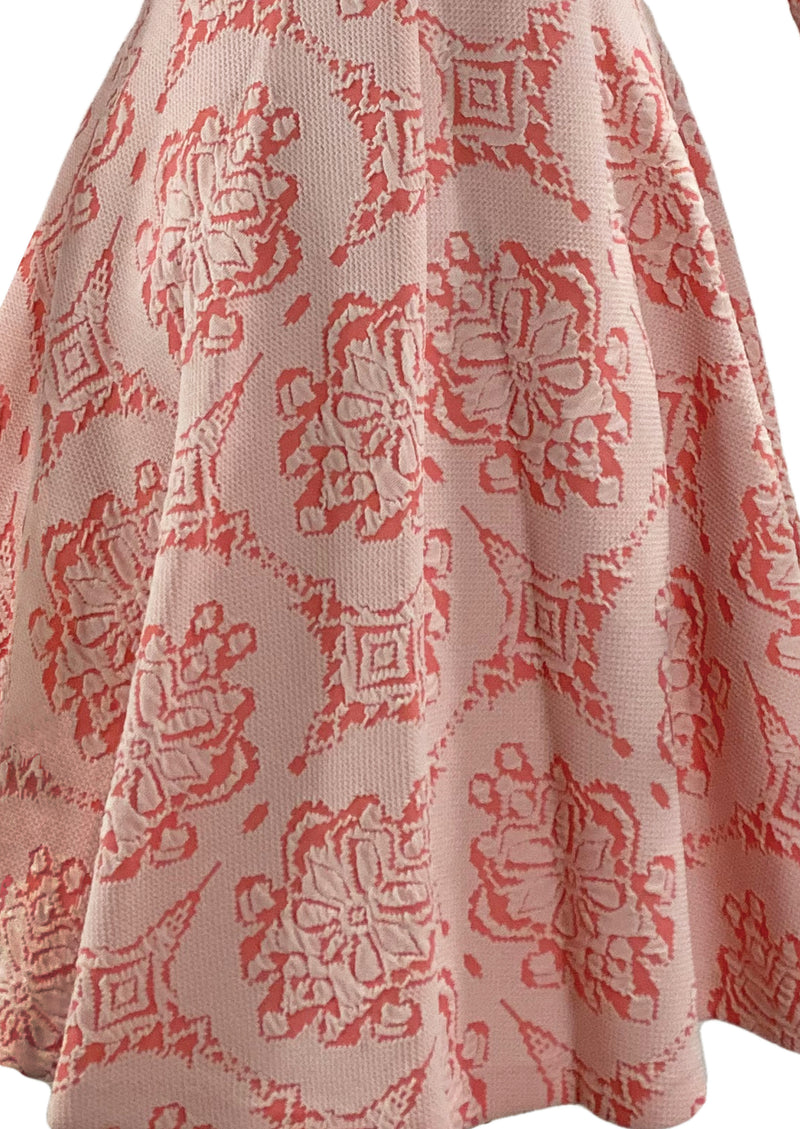 Vintage 1960s Embossed Floral Mini Dress - New!