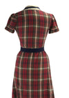 Early 1940s Plaid Cotton Sailor Dress- New!