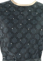 Vintage 1950s Turquoise Blue & Black Dress Ensemble- New!