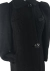 Vintage 1930s Black Wool Boucle Art Deco Coat- New!