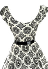 1950's Jerry Gilden B&W Medallion Print Cotton Dress - New!