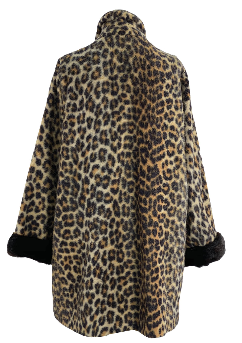 Vintage 1960s Faux Leopard Car Coat - New!