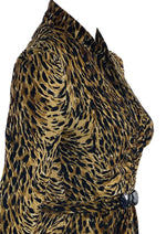 Fabulous 1970s Wild Cat Jersey Print Dress- New!