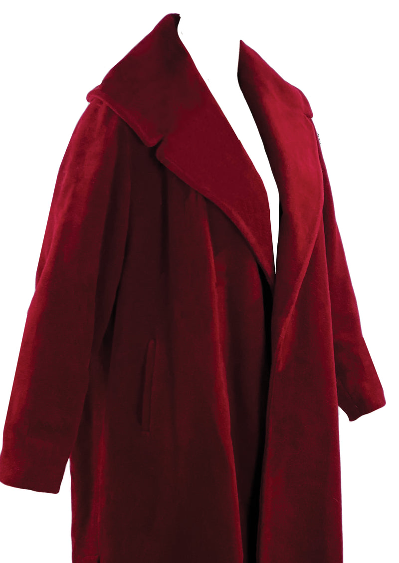 Vintage Late 1950s to Early 1960s Burgundy Coat - NEW!