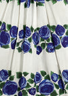Late 1950s Blue Roses Designer Cotton Dress - NEW!