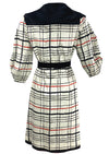 Vintage 1950s Red, White and Black Plaid Coat - New!
