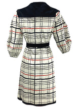 Vintage 1950s Red, White and Black Plaid Coat - New!