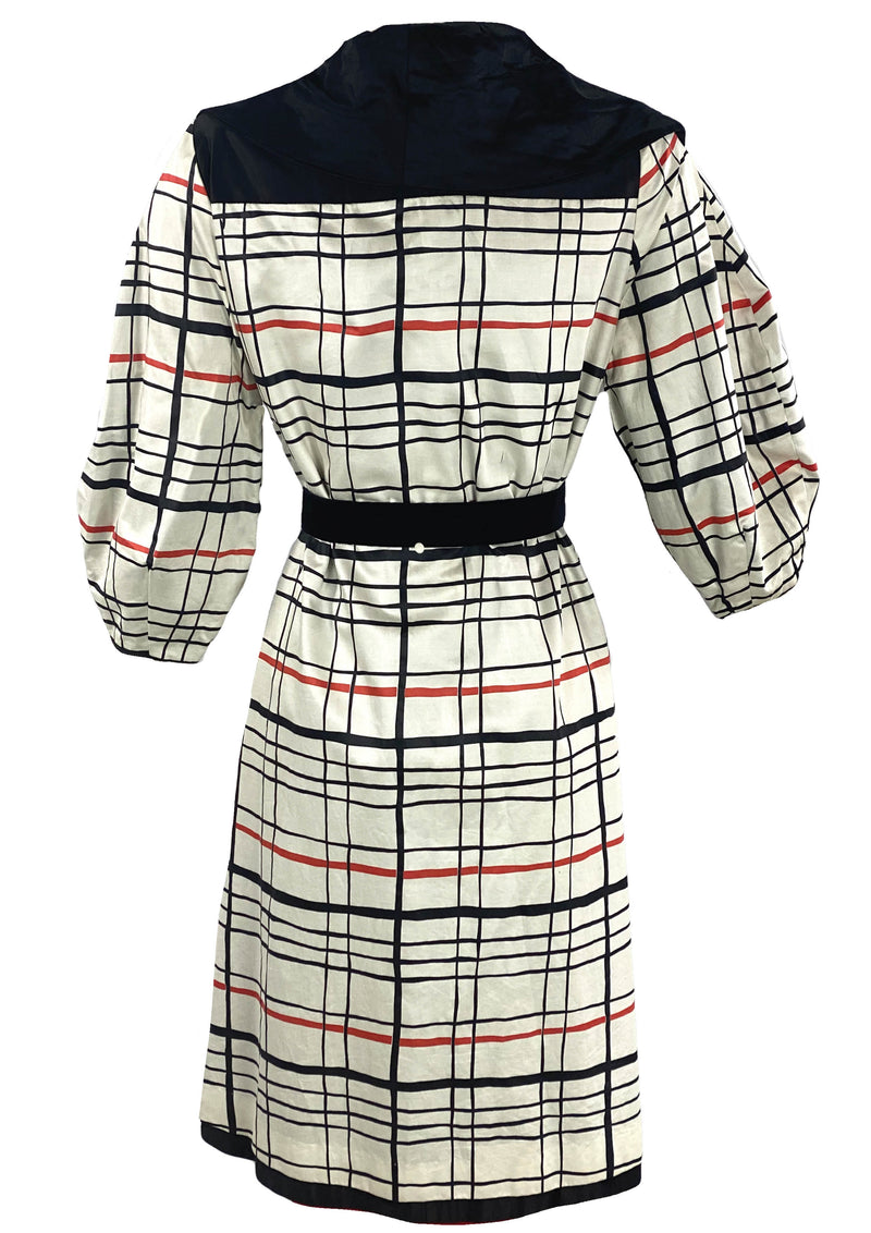 Vintage 1950s Red, White and Black Plaid Coat - New!