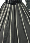 Late 1950s Early 1960s Charcoal Cotton Dress With White Stripes- New!