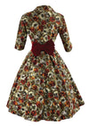 Late 1950s Autumn Toned Floral Dress Ensemble- New!