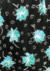 1950s Black Cotton Dress with Blue Atomic Print - New!