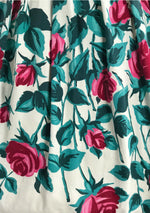 Vintage 1950s Long Stem Roses Cotton Dress- New!