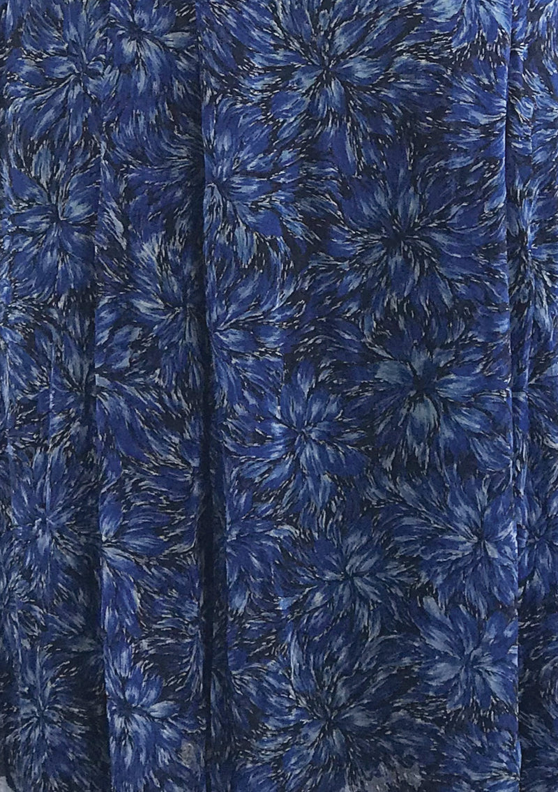 Vintage 1940s Blue Floral Chiffon Dress- New!