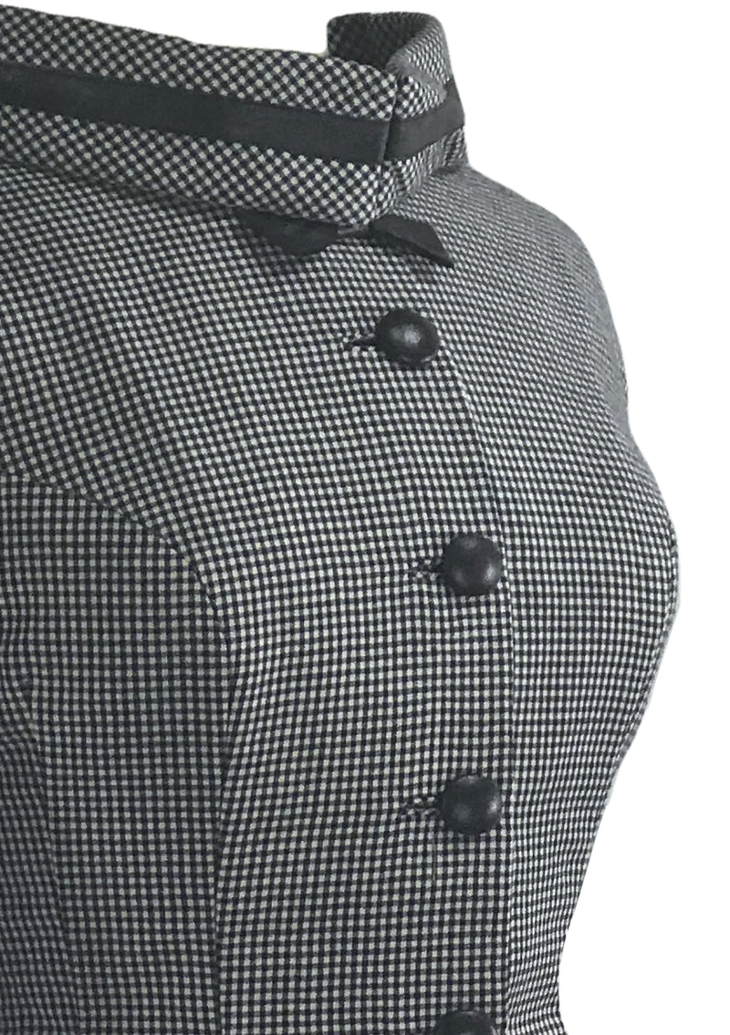 1950s Lilli Ann Designer Navy & White Houndstooth Suit - New!