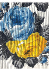Late 150s Early 1960s Blue andYellow Roses Cotton- New!