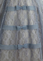 Lovely 1950s Cornflower Blue Lace Dress - New!