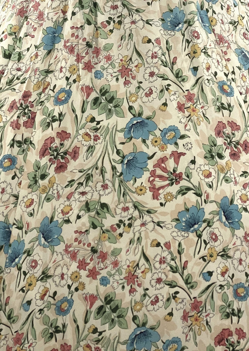 Vintage Late 1940s Field Flowers Rayon Dress- New! (ON HOLD)