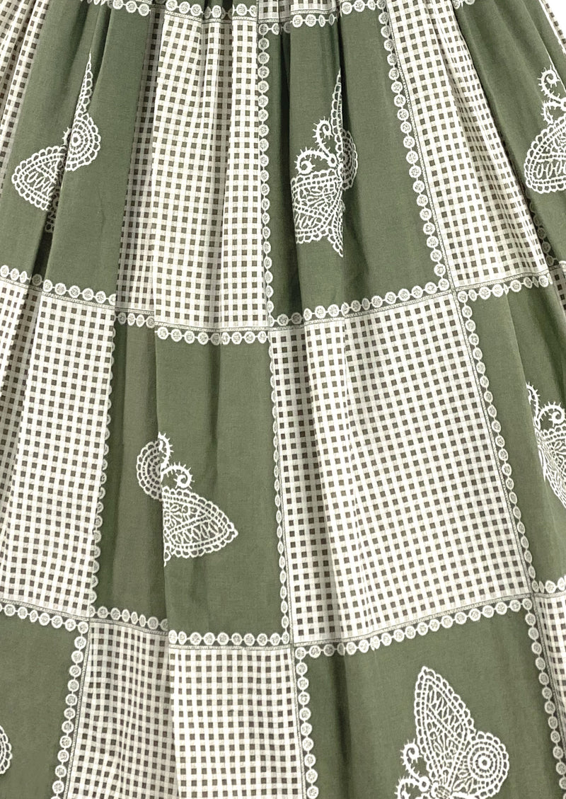 1950s English Designer Alice Edwards Novelty Print Dress- New!