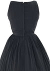 Vintage Late 1950s Black Silk Chiffon Party Dress - New!