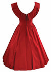 1950s Designer Red Silk Satin New Look Cocktail Dress New! ON HOLD