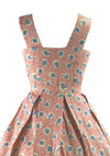 Vintage 1950s Pink Floral Cotton Dress Ensemble- New!