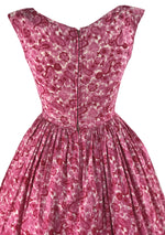 Vintage 1950s Pink Swirl Cotton Gay Gibson Dress- New!