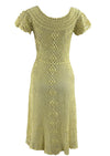 Vintage 1960s Does 1930s Yellow Crochet Dress - New!