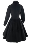 Sublime 1950s Lilli Ann Black Wool Princess Coat- New!