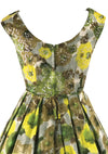 Vintage 1950s Green Floral Cotton Dress - New!