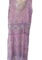 Outstanding 1920s Parisienne Purple Beaded Party Dress - New!