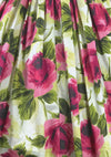 Vintage 1950s Large Magenta Roses Cotton Dress - New!