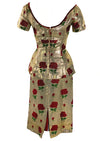 1950s Don Loper Designer Red Rose Lamé Ensemble- New!