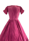 Vintage 1950s Cranberry Beaded Taffeta Party Dress - New (ON HOLD)
