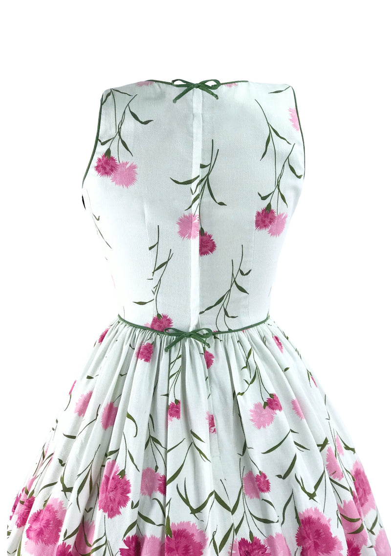 Vintage 1950s Pink Carnations Pique Dress - New! (SOLD)