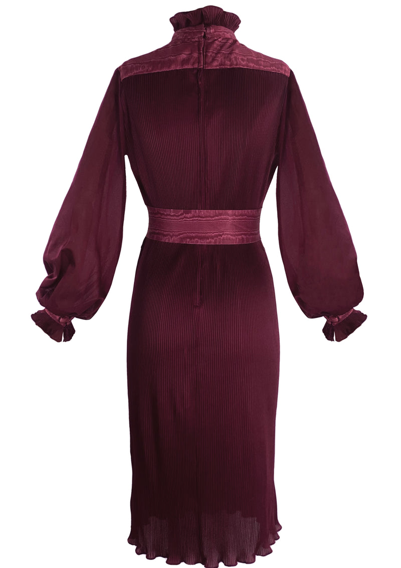 Gorgeous 1970s does 1930s Maroon Dress- New!
