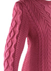 Vintage 1980s Rouge Pink Cable Knit Dress- NEW!